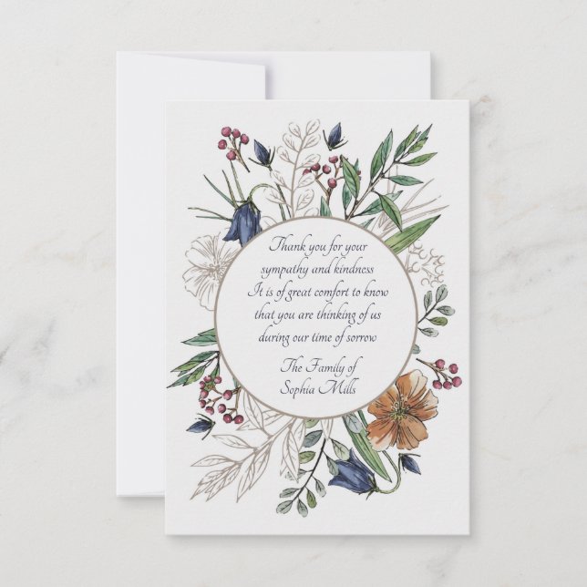 Invitación de Flores de Campo de Simpatía (Anverso)
