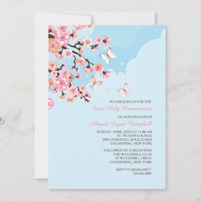 Invitación de Flores de Cerezo (Anverso)