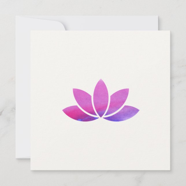 Invitación de flores de color agua Lotus (Anverso)