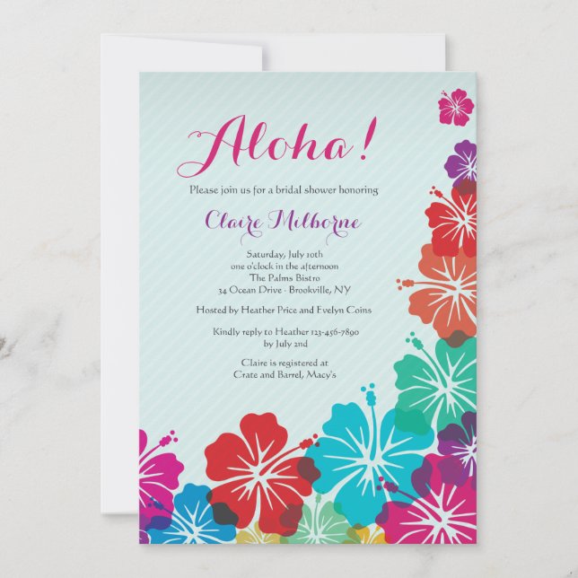 Invitación de Flores de Hibisco (Anverso)