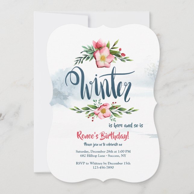 Invitación de Flores de Invierno (Anverso)