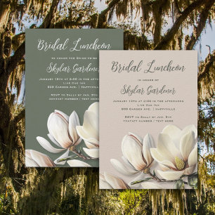 Invitación de flores de magnolia sureña para despe
