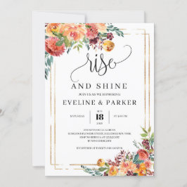 invitación de flores de maravilla naranja para lev