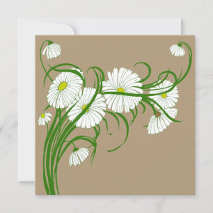 Invitación de flores de margaritas Gerber vintage