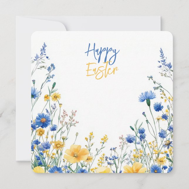 Invitación de flores de primavera de Pascua (Anverso)