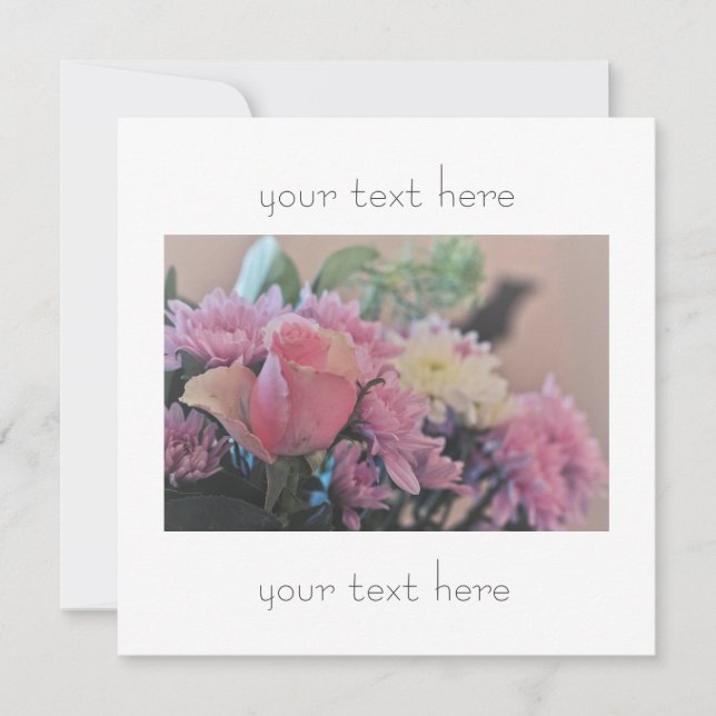 Invitación de flores de rosa púrpura rosa pálido p (Anverso)