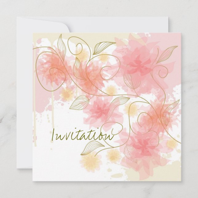 Invitación de flores delicadas (Anverso)