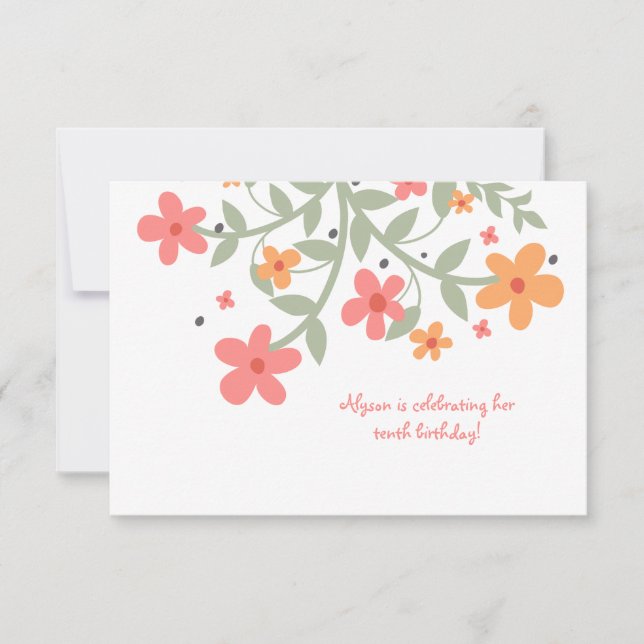 Invitación de Flores Dulces (Anverso)