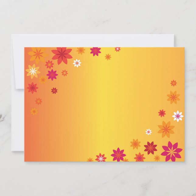 Invitación de flores naranjas (Anverso)