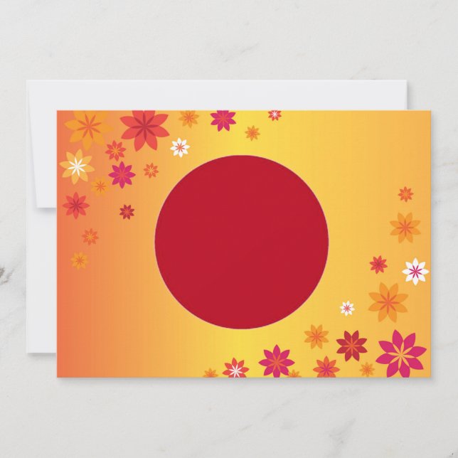Invitación de flores naranjas (Anverso)