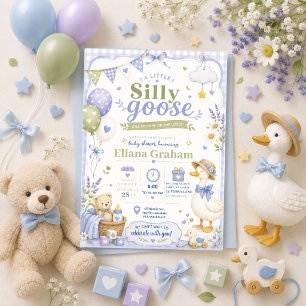 Invitación de flores para baby shower de Silly Goo