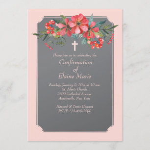 Invitación de flores pintadas a mano