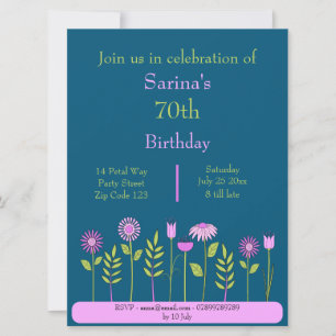 invitación de flores rosadas