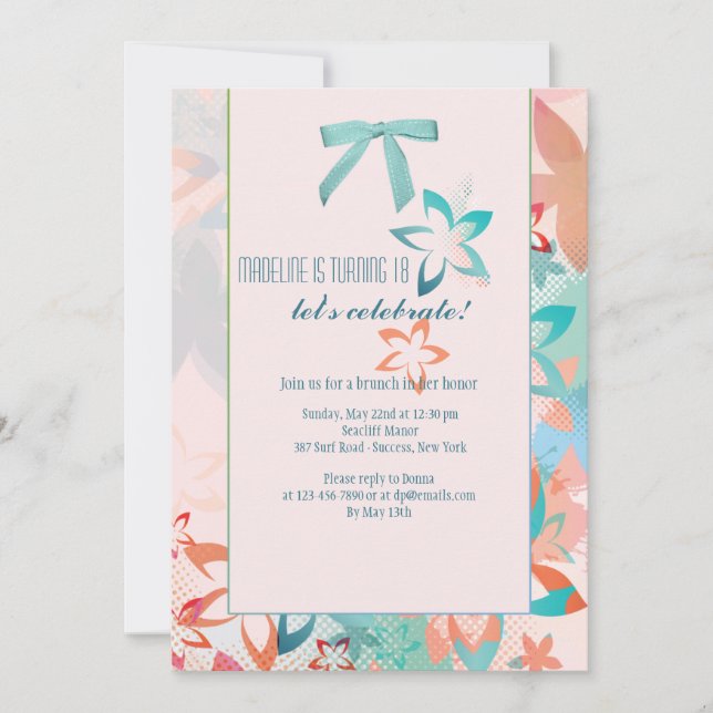 Invitación de flores silvestres (Anverso)