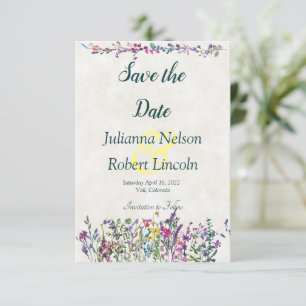 Invitación de flores silvestres coloridas para gua