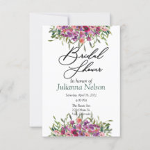 Invitación de flores silvestres de acuarela púrpur