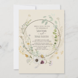 InVITACIÓN de flores silvestres de color suave