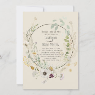 InVITACIÓN de flores silvestres de color suave
