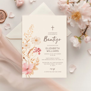 Invitación de Flores Silvestres para Bautizo