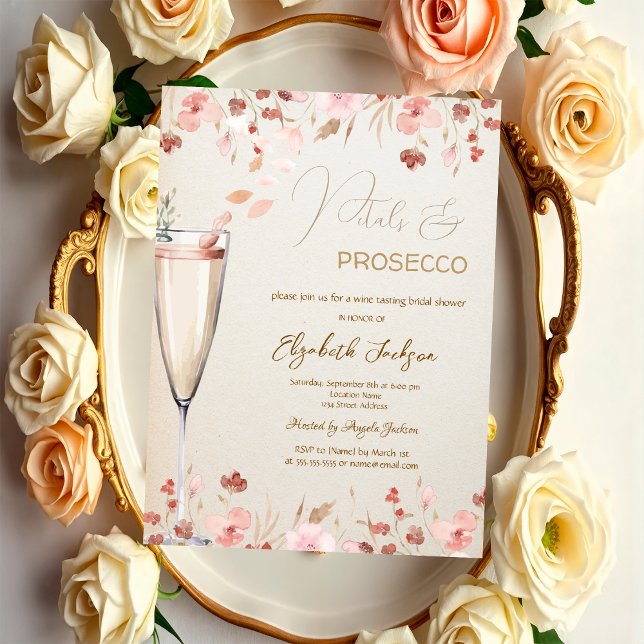 Invitación de flores silvestres y prosecco Pétalos (Subido por el creador)
