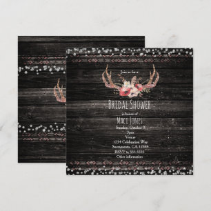Invitación de Flores y Cuerno de Glam Campestre Rú