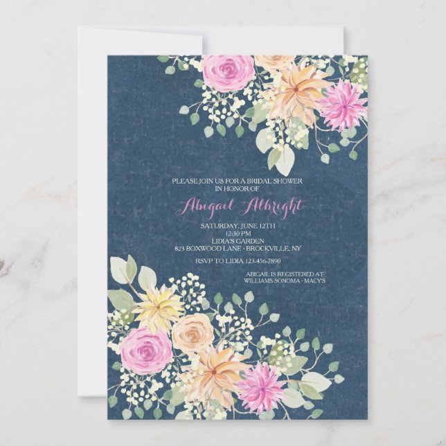 Invitación de Flores y Denim (Anverso)