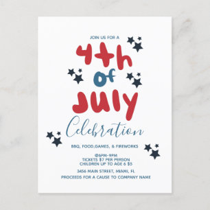Invitación de folleto de BBQ de estrellas del 4 de