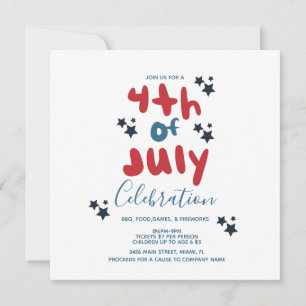 Invitación de folleto de BBQ de estrellas del 4 de