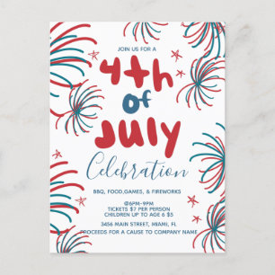 Invitación de folleto de estrellas de BBQ del 4 de
