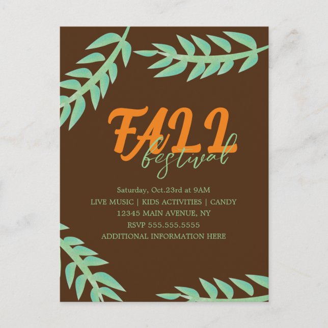 Invitación de Folleto de Vegetación del Festival d (Anverso)