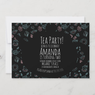 Invitación de fondo de Doodle de cumpleaños de fie
