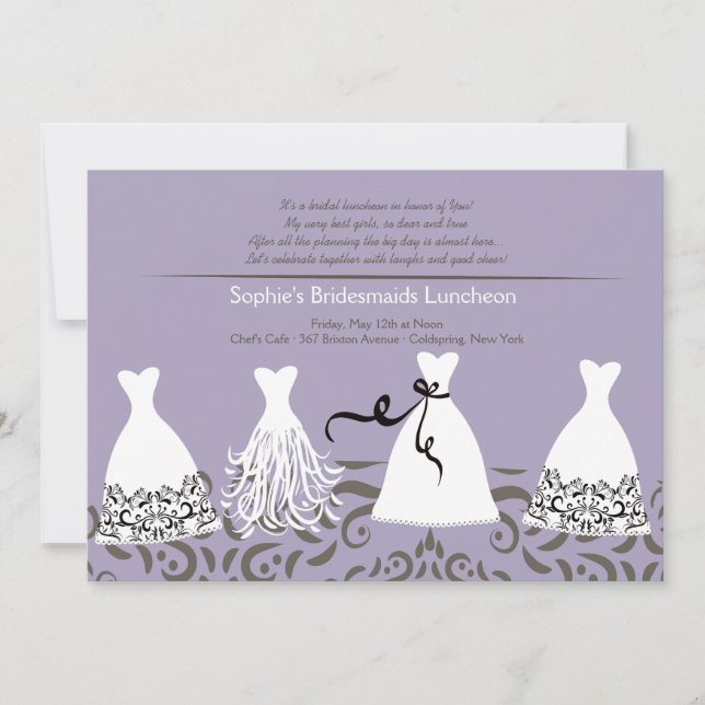Invitación de fondo de la dama de honor para el al (Anverso)