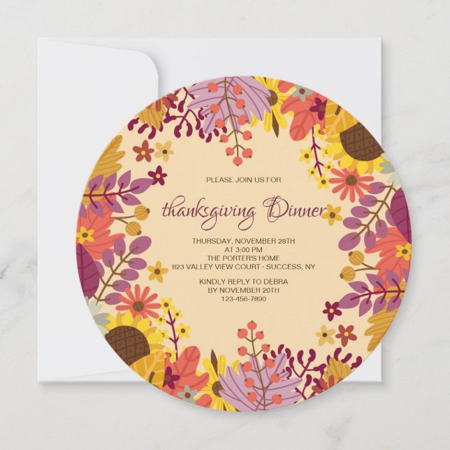 Invitación de fondo de otoño (Anverso)