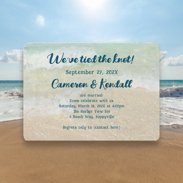 Invitación de fondo de playa Nos hemos casado (Subido por el creador)