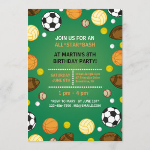 Invitación de fondo deportivo
