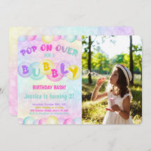 Invitación de foto con burbujas