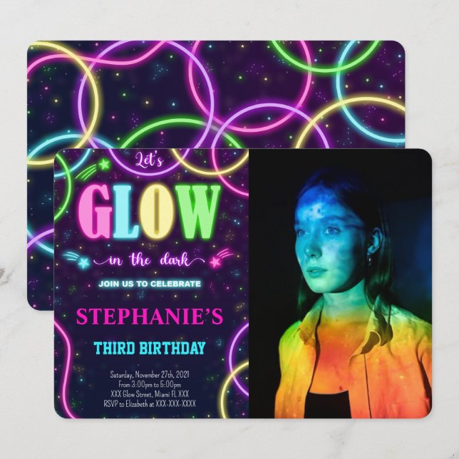 Invitación de foto con luz (Anverso / Reverso)