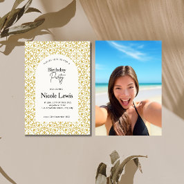 Invitación de Foto con Ornamento Mandala y Patrón 