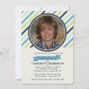 Invitación de foto con raya elegante
