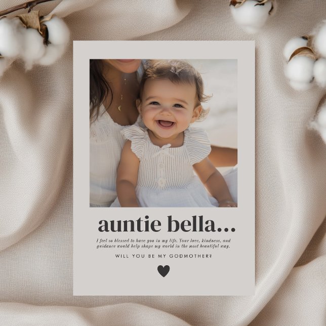Invitación de foto cuadrada de Tía Madrina (Auntie Godmother Square Photo Card)