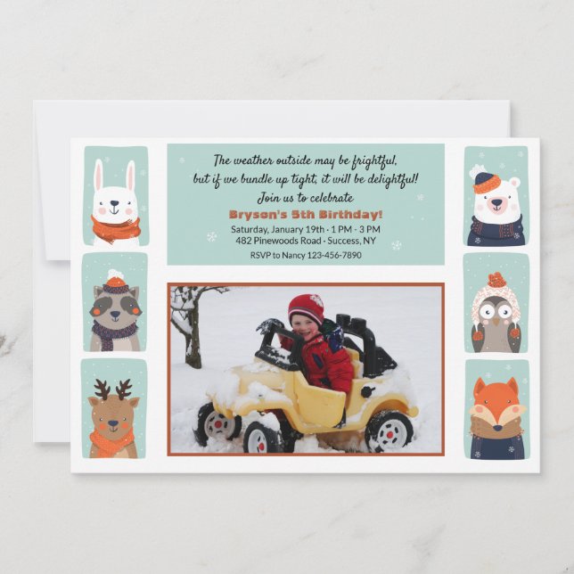 Invitación de Foto de Amigos de Invierno (Anverso)