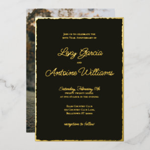 Invitación de Foto de Aniversario 50 con Holograma