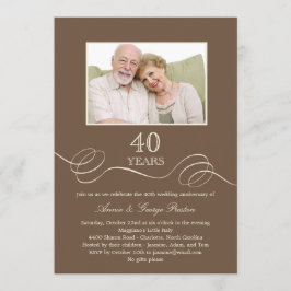 Invitación de foto de aniversario con remolino ele