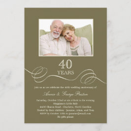 Invitación de foto de aniversario con remolino ele