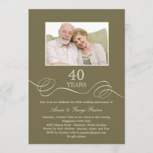 Invitación de foto de aniversario con remolino ele