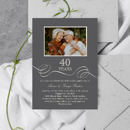 Invitación de foto de aniversario con remolino ele