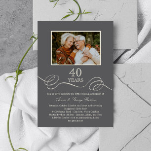 Invitación de foto de aniversario con remolino ele