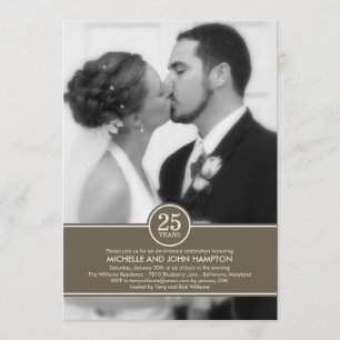 Invitación de foto de aniversario de banda elegant