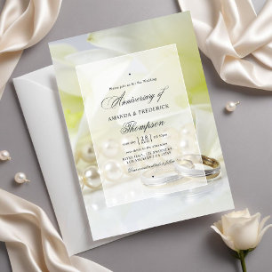Invitación de foto de aniversario de bodas de perl