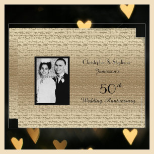 Invitación de foto de aniversario de bodas Deluxe
